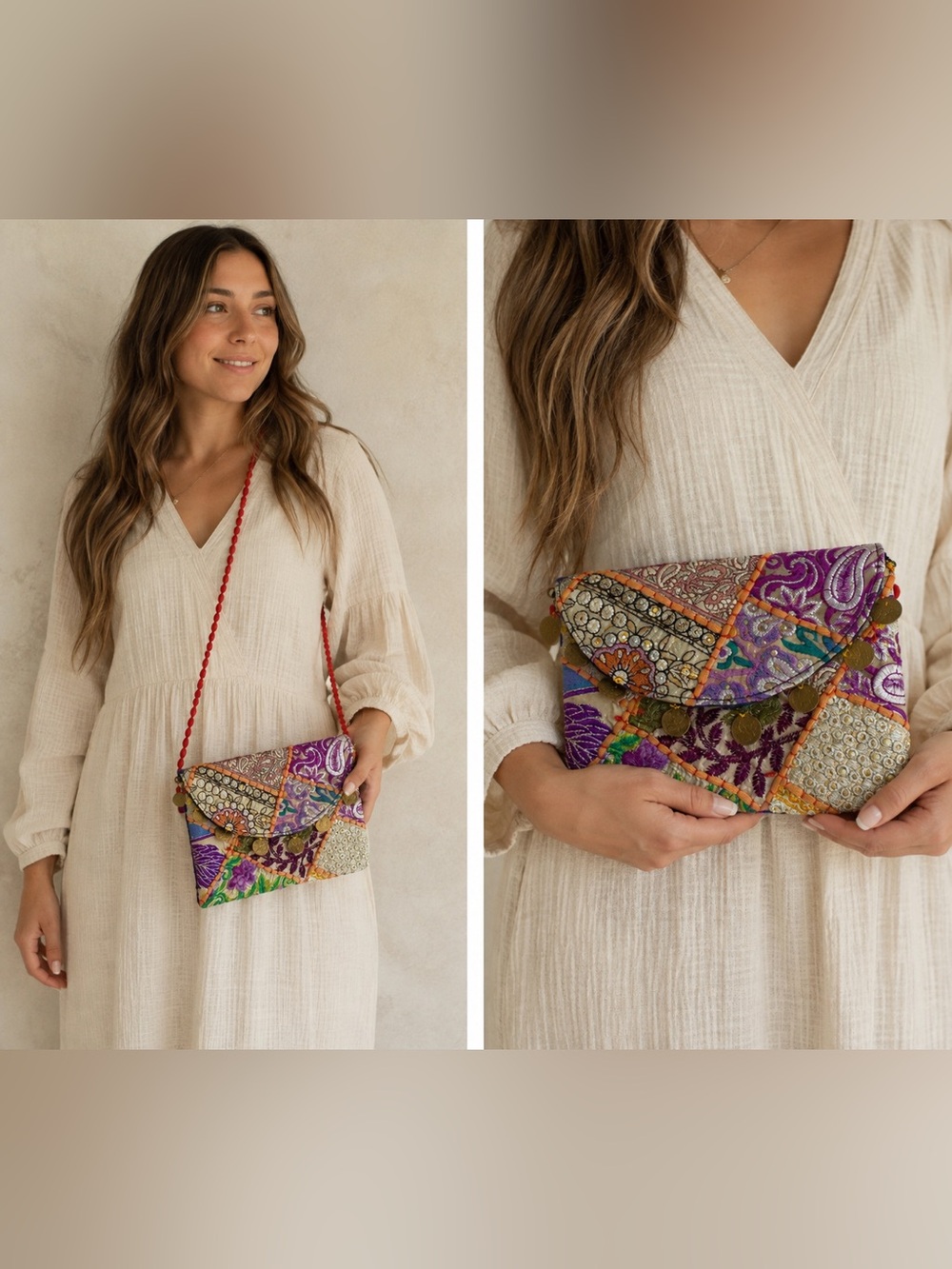 Handmade Clutch / Small Purse 9x7 inches